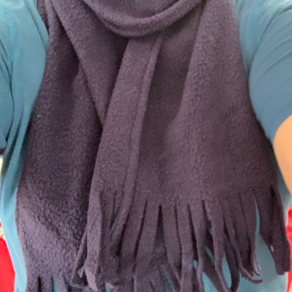 PICK 4 , GET 1 FREE.   Scarf, Fleece, Navy Blue, Long, Warm - Picture 2 of 4